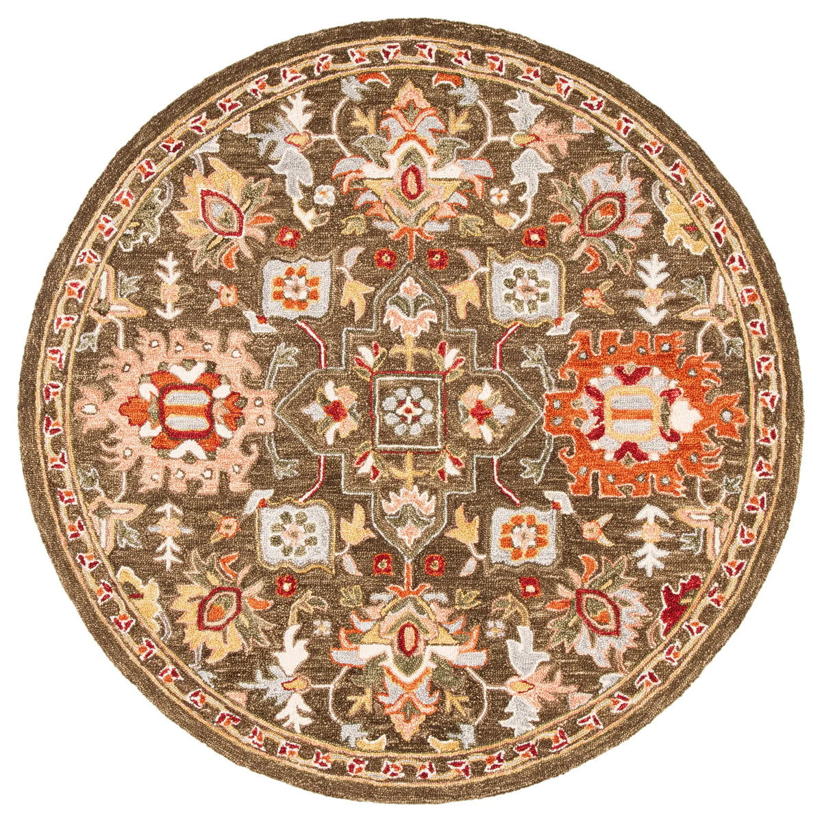 Safavieh Heritage 6'-0" x 6'-0" Rug in Brown / Green