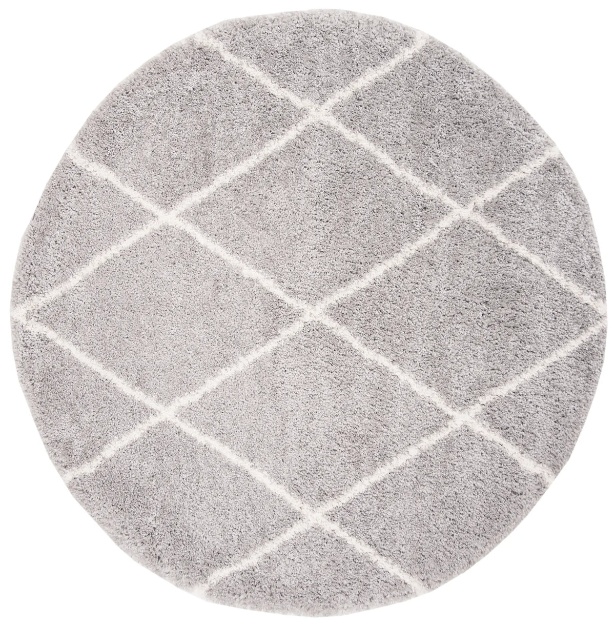 Safavieh Fontana Shag  800 6'-7" x 6'-7" Rug in Grey / Cream