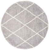 Safavieh Fontana Shag  800 6'-7" x 6'-7" Rug in Grey / Cream