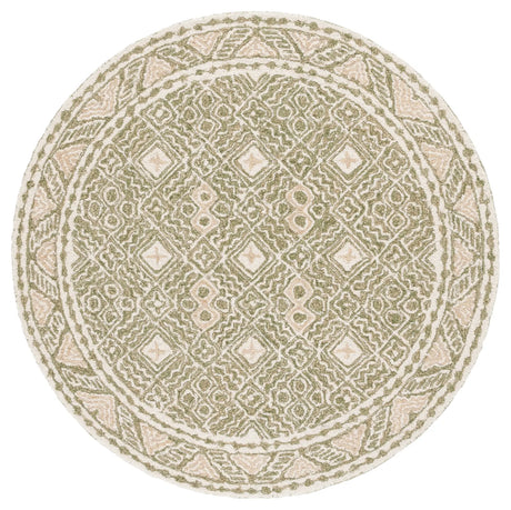 Safavieh Micro-Loop 5'-0" x 5'-0" Rug in Green / Ivory
