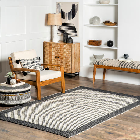 Nuloom Branna Casual Bordered Vemb01A Dark Gray Rug.