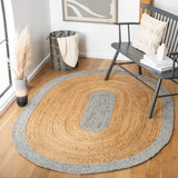 Safavieh Braided 5'-0" x 7'-0" Rug in Grey / Natural
