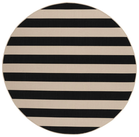 Safavieh Courtyard 5'-3" x 5'-3" Rug in Beige / Black