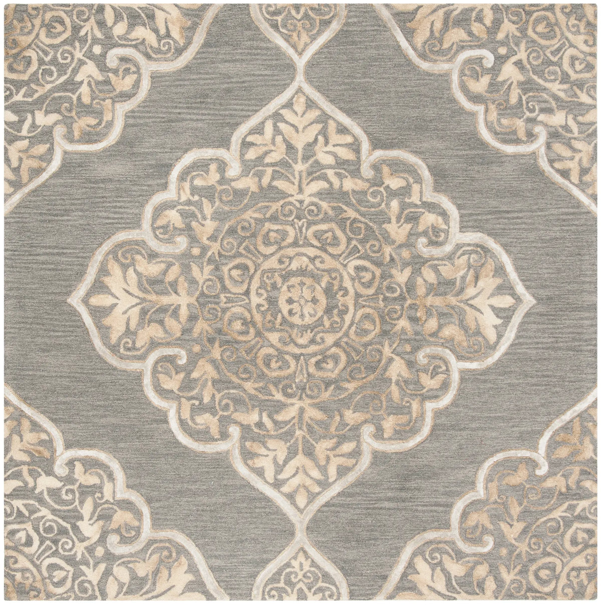 Safavieh Dip Dye 7'-0" x 7'-0" Rug in Slate / Beige