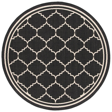 Safavieh Courtyard 6'-7" x 6'-7" Rug in Black / Creme