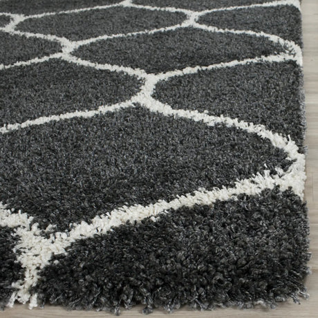 Safavieh Hudson Shag 5'-3" x 7'-6" Rug in Dark Grey / Ivory