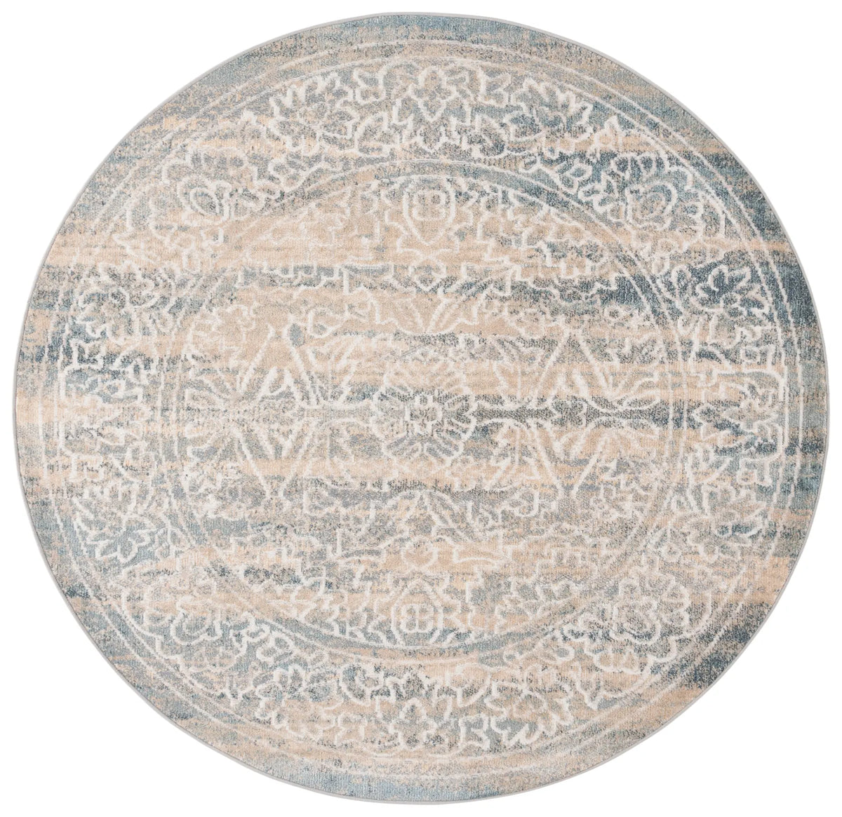 Safavieh Blair Washable 6'-7" x 6'-7" Rug in Ivory / Blue