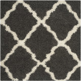 Safavieh Sgd-Dallas Shag 6'-0" x 6'-0" Rug in Dark Grey / Ivory