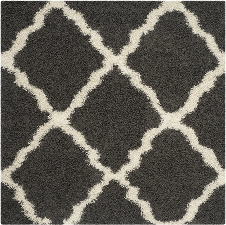 Safavieh Sgd-Dallas Shag 6'-0" x 6'-0" Rug in Dark Grey / Ivory