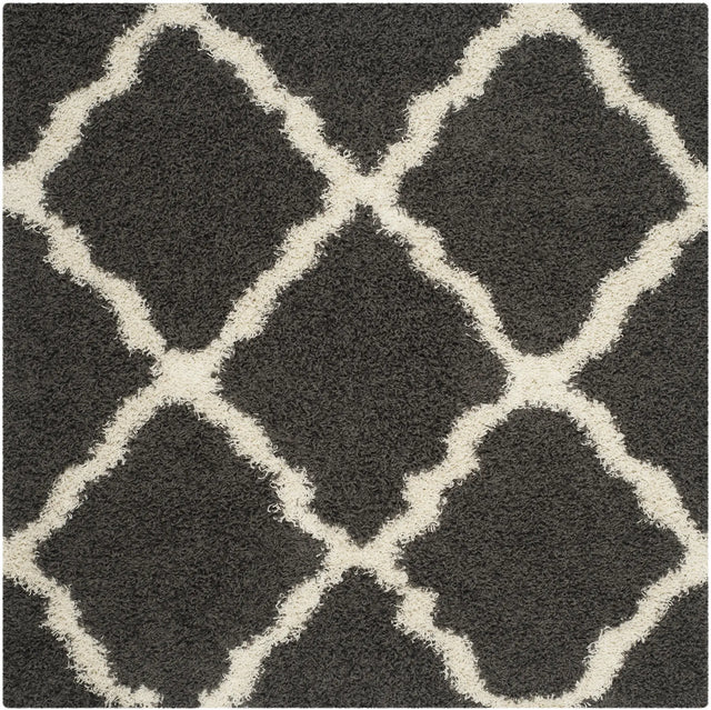 Safavieh Sgd-Dallas Shag 6'-0" x 6'-0" Rug in Dark Grey / Ivory