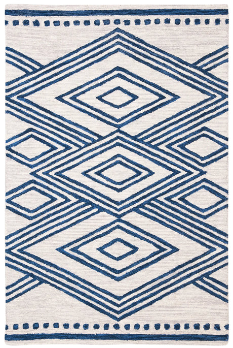 Safavieh Micro-Loop 3'-0" x 5'-0" Rug in Ivory / Navy