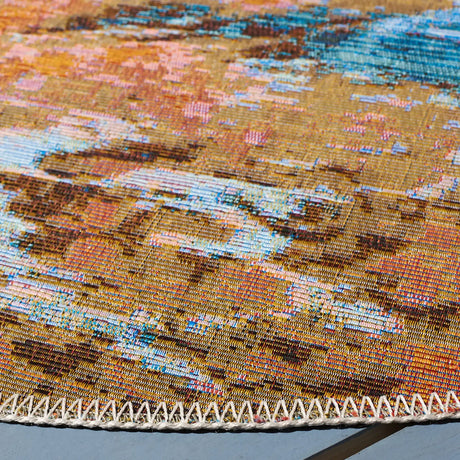 Safavieh Barbados 500 6'-6" x 6'-6" Rug in Gold / Blue