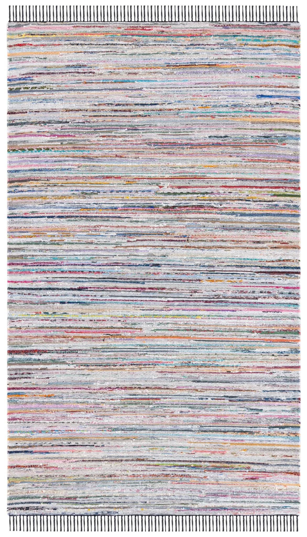 Safavieh Rag Rug 4'-0" x 6'-0" Rug in Black / Pink