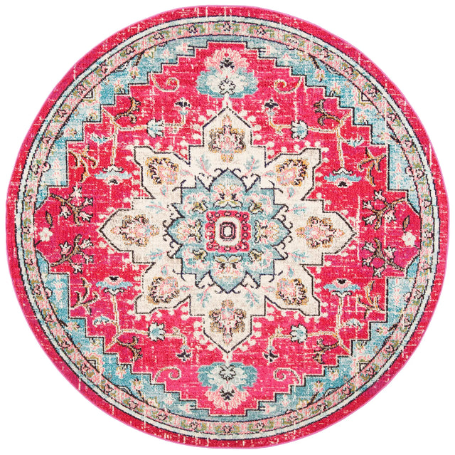 Safavieh Madison 5'-0" x 5'-0" Rug in Fuchsia / Blue