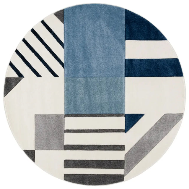 Safavieh Hollywood 6'-7" x 6'-7" Rug in Ivory / Blue