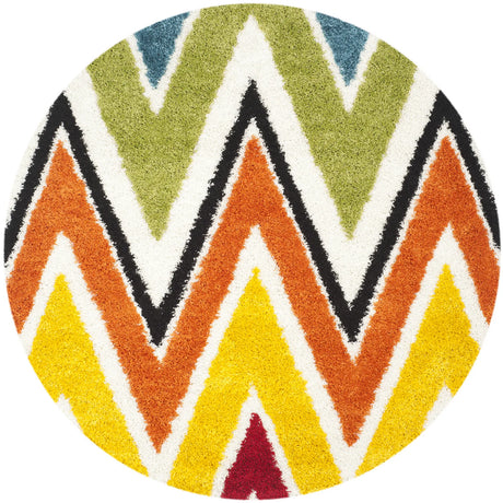 Safavieh Sgk-Shag Kids 6'-7" x 6'-7" Rug in Ivory / Multi