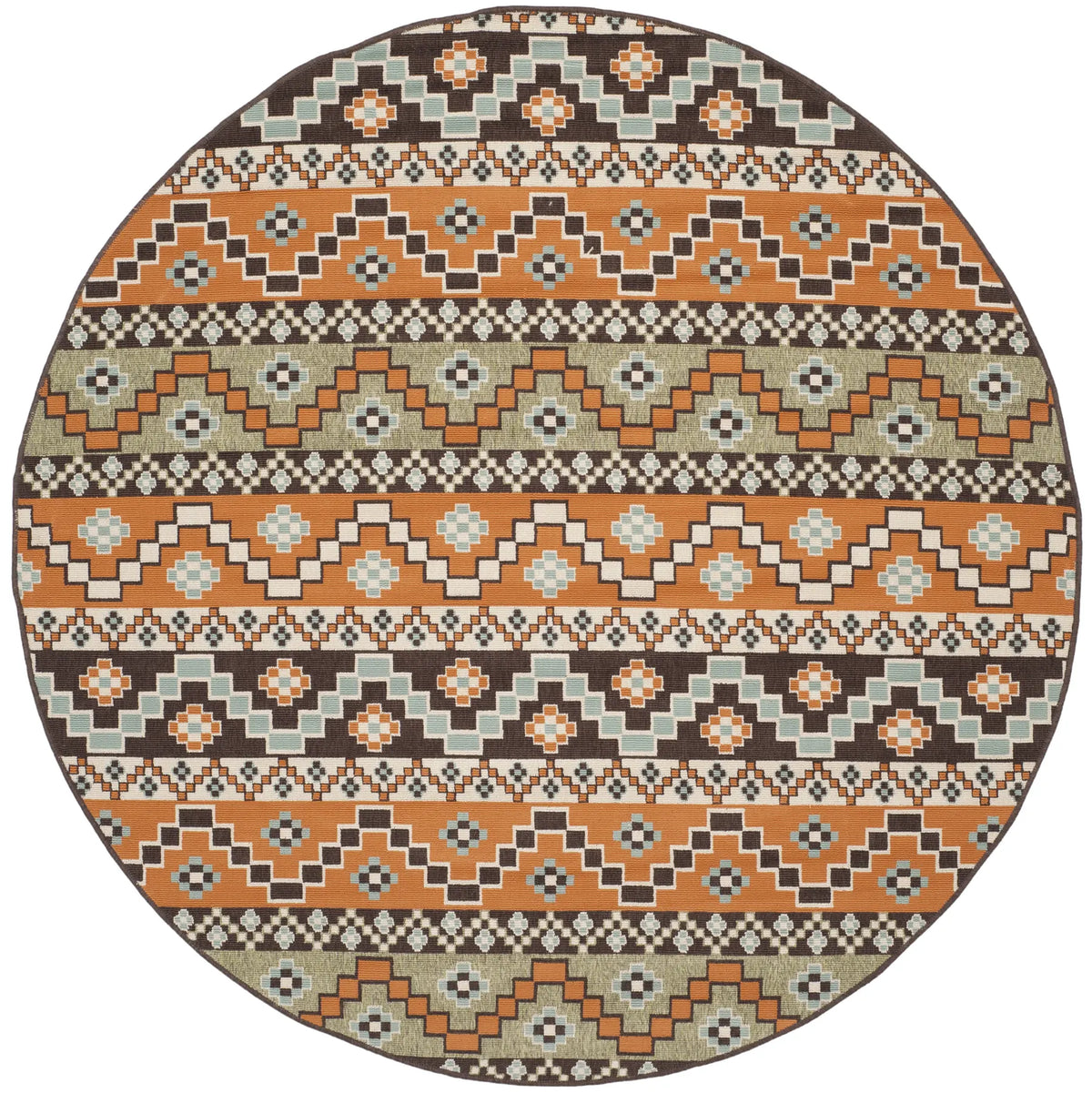 Safavieh Veranda 5'-3" x 5'-3" Rug in Terracotta / Chocolate