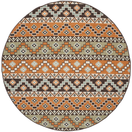 Safavieh Veranda 5'-3" x 5'-3" Rug in Terracotta / Chocolate