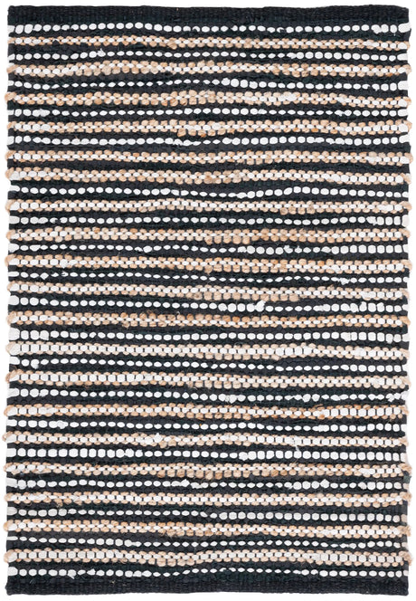 Safavieh Vintage Leather 2'-0" x 3'-0" Rug in Black / Ivory