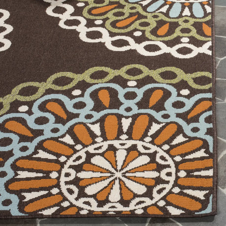 Safavieh Veranda 5'-3" x 7'-7" Rug in Chocolate / Terracotta