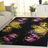 Safavieh Fiesta Shag 4'-0" x 6'-0" Rug in Black / Yellow