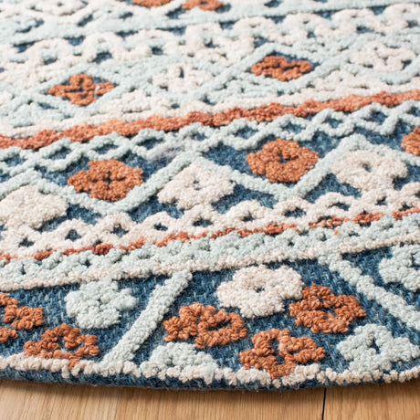 Safavieh Aspen 7'-0" x 7'-0" Rug in Blue / Orange