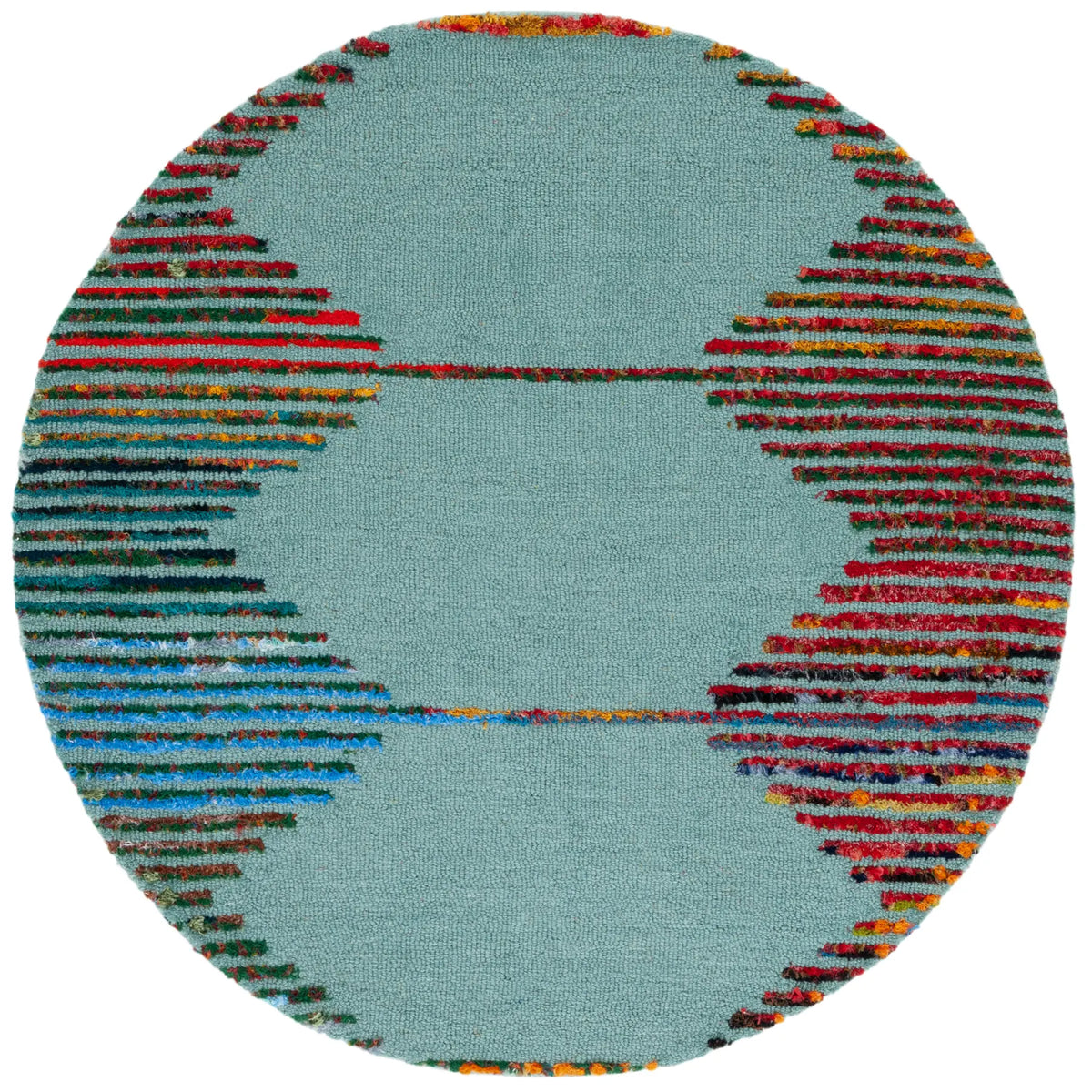 Safavieh Nantucket 4'-0" x 4'-0" Rug in Teal / Red