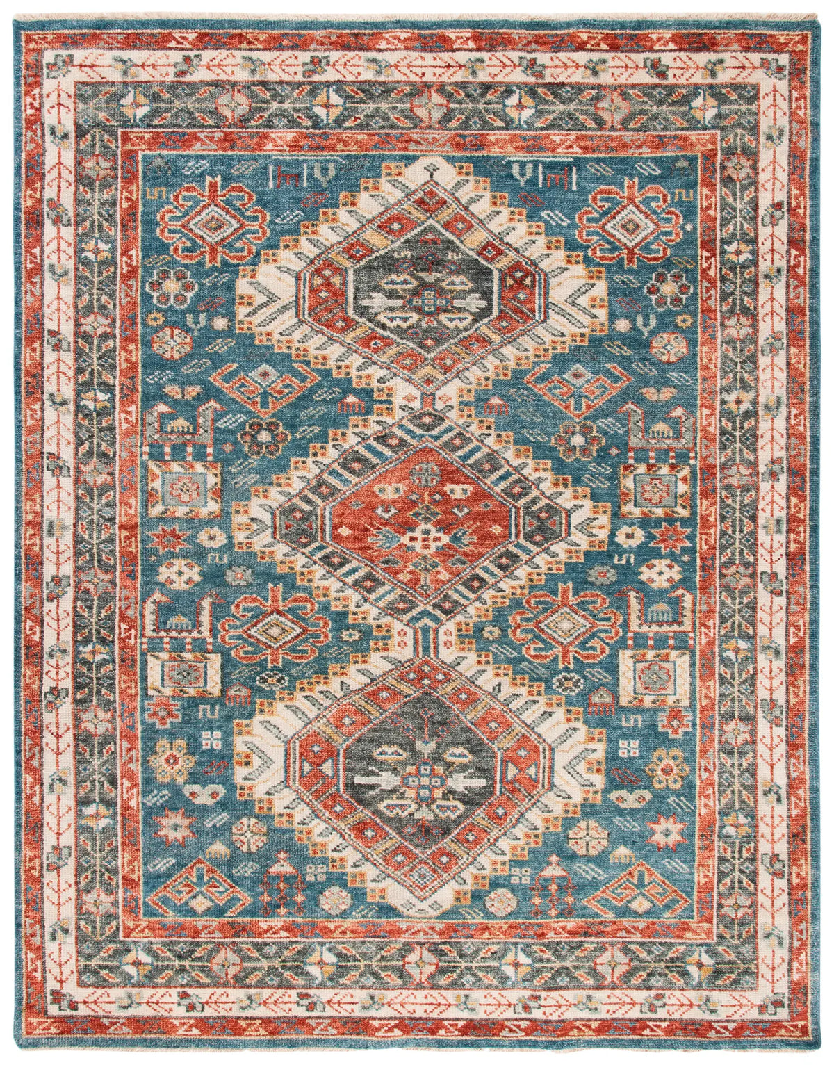 Safavieh Samarkand 10'-0" x 14'-0" Rug in Blue / Red