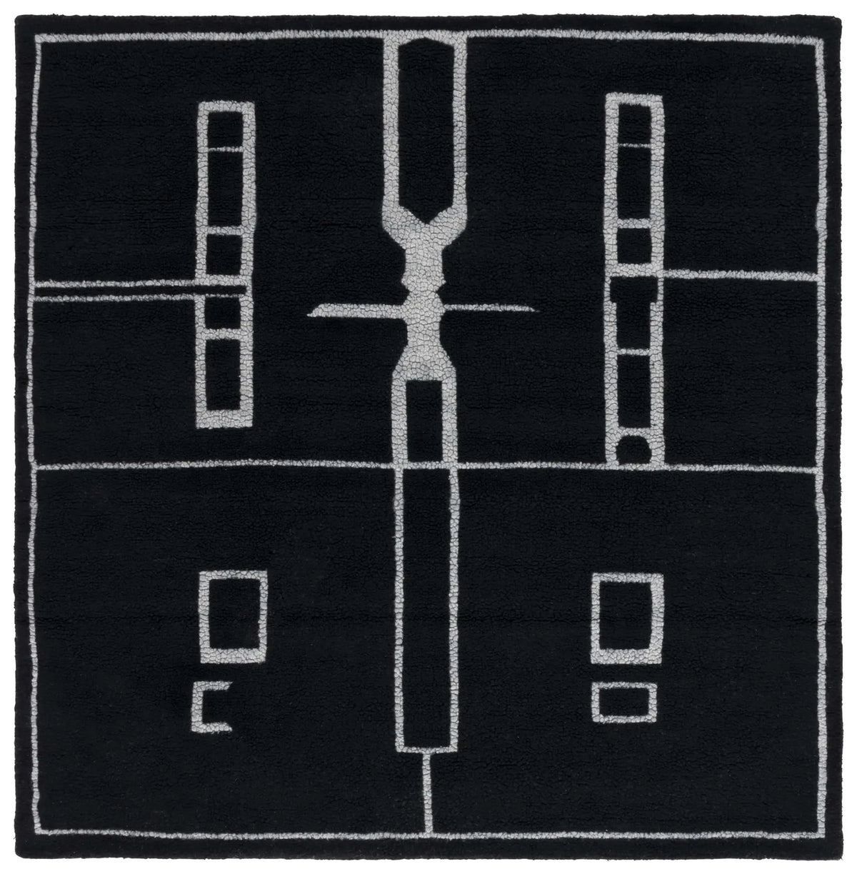 Safavieh Fifth Avenue 6'-0" x 6'-0" Rug in Black / Ivory