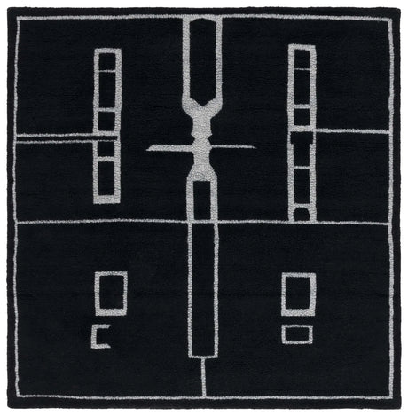 Safavieh Fifth Avenue 6'-0" x 6'-0" Rug in Black / Ivory