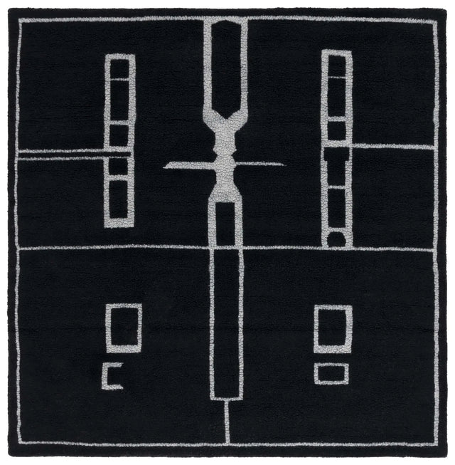Safavieh Fifth Avenue 6'-0" x 6'-0" Rug in Black / Ivory