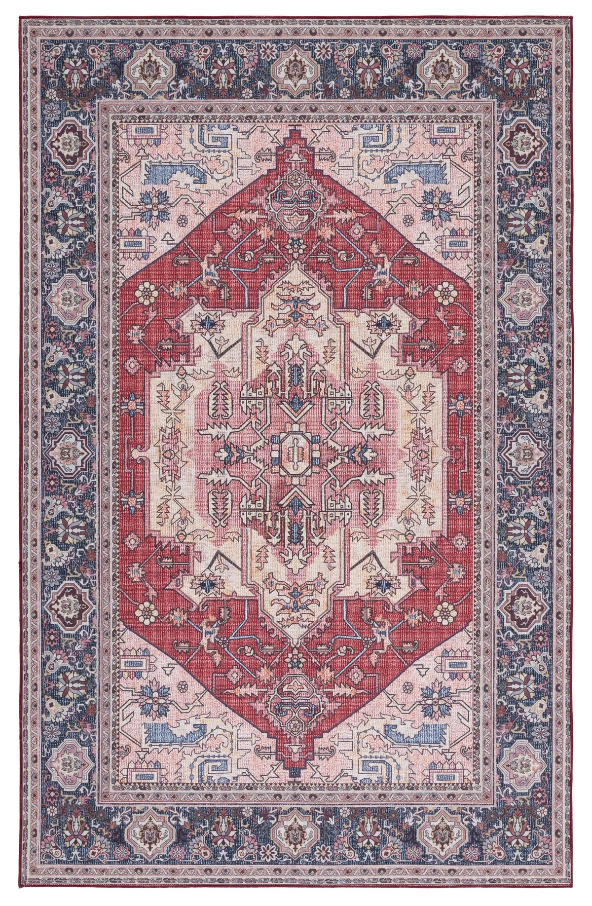 Safavieh Tucson 4'-0" x 6'-0" Rug in Red / Navy