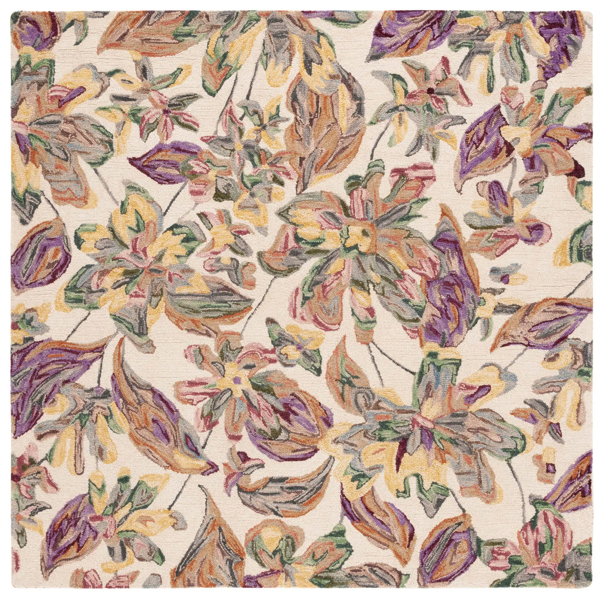 Safavieh Blossom 6'-0" x 6'-0" Rug in Ivory / Plum