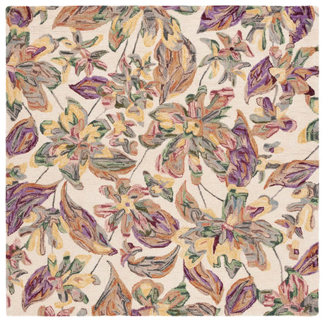 Safavieh Blossom 6'-0" x 6'-0" Rug in Ivory / Plum