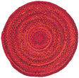 Safavieh Braided 3'-0" x 3'-0" Rug in Red