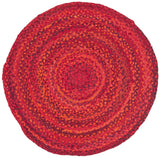 Safavieh Braided 3'-0" x 3'-0" Rug in Red
