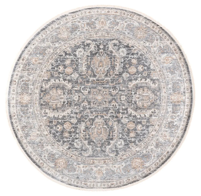 Safavieh Kendal 6'-7" x 6'-7" Rug in Dark Grey / Ivory Beige