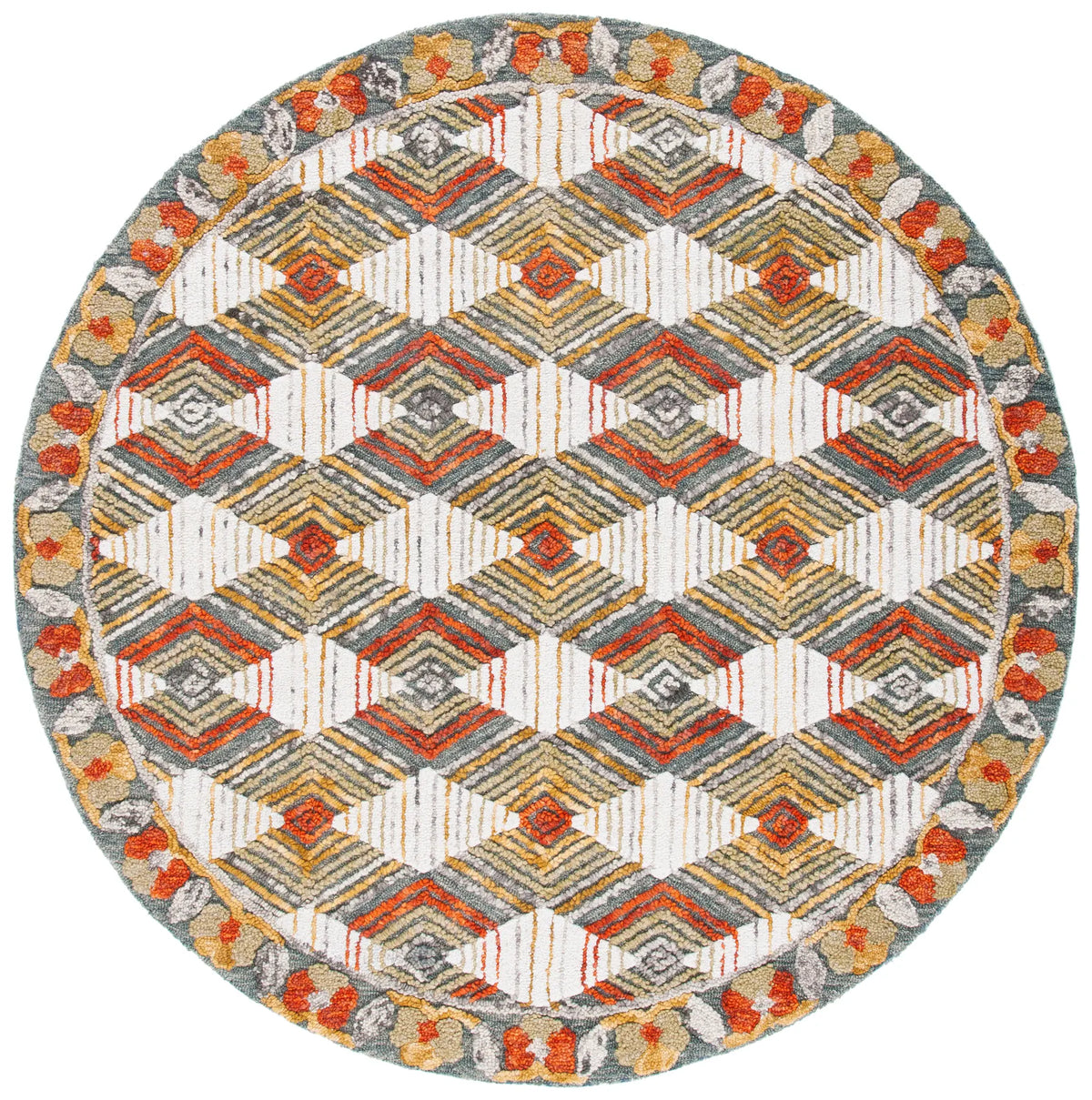 Safavieh Trace 6'-0" x 6'-0" Rug in Blue / Ivory