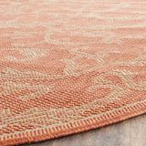 Safavieh Courtyard 5'-3" x 5'-3" Rug in Terracotta / Natural