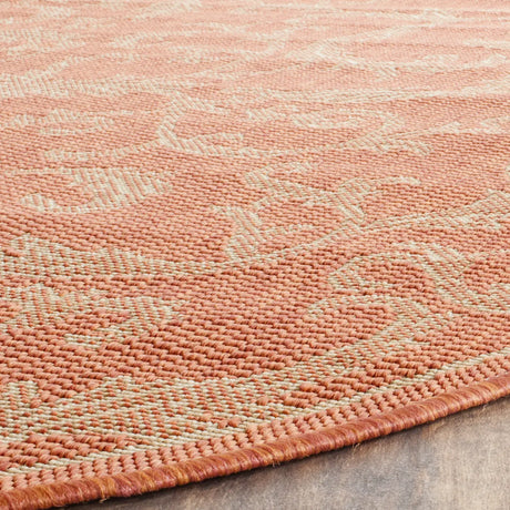 Safavieh Courtyard 5'-3" x 5'-3" Rug in Terracotta / Natural