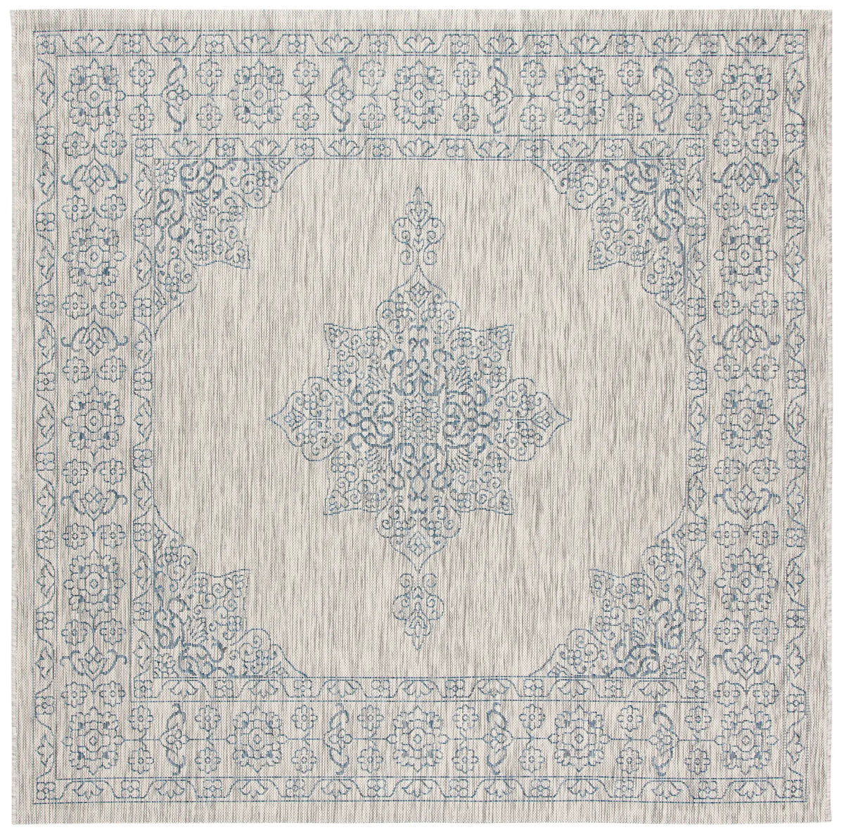 Safavieh Courtyard 6'-7" x 6'-7" Rug in Grey / Navy
