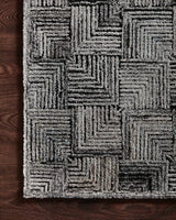 Loloi Prescott Pre-03 Silver Rugs - corner on wood