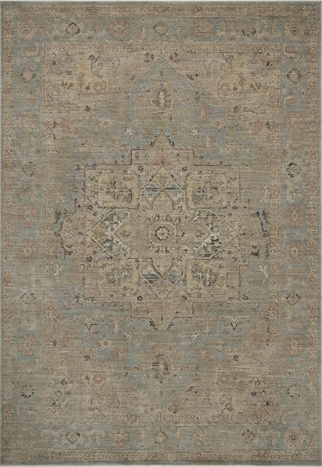 Loloi Briar BRR-01 Sky / Moss Rug - main flat