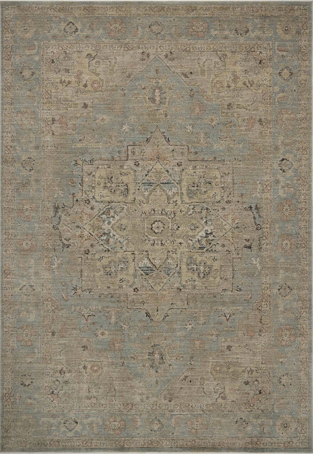Loloi Briar BRR-01 Sky / Moss Rug - main flat