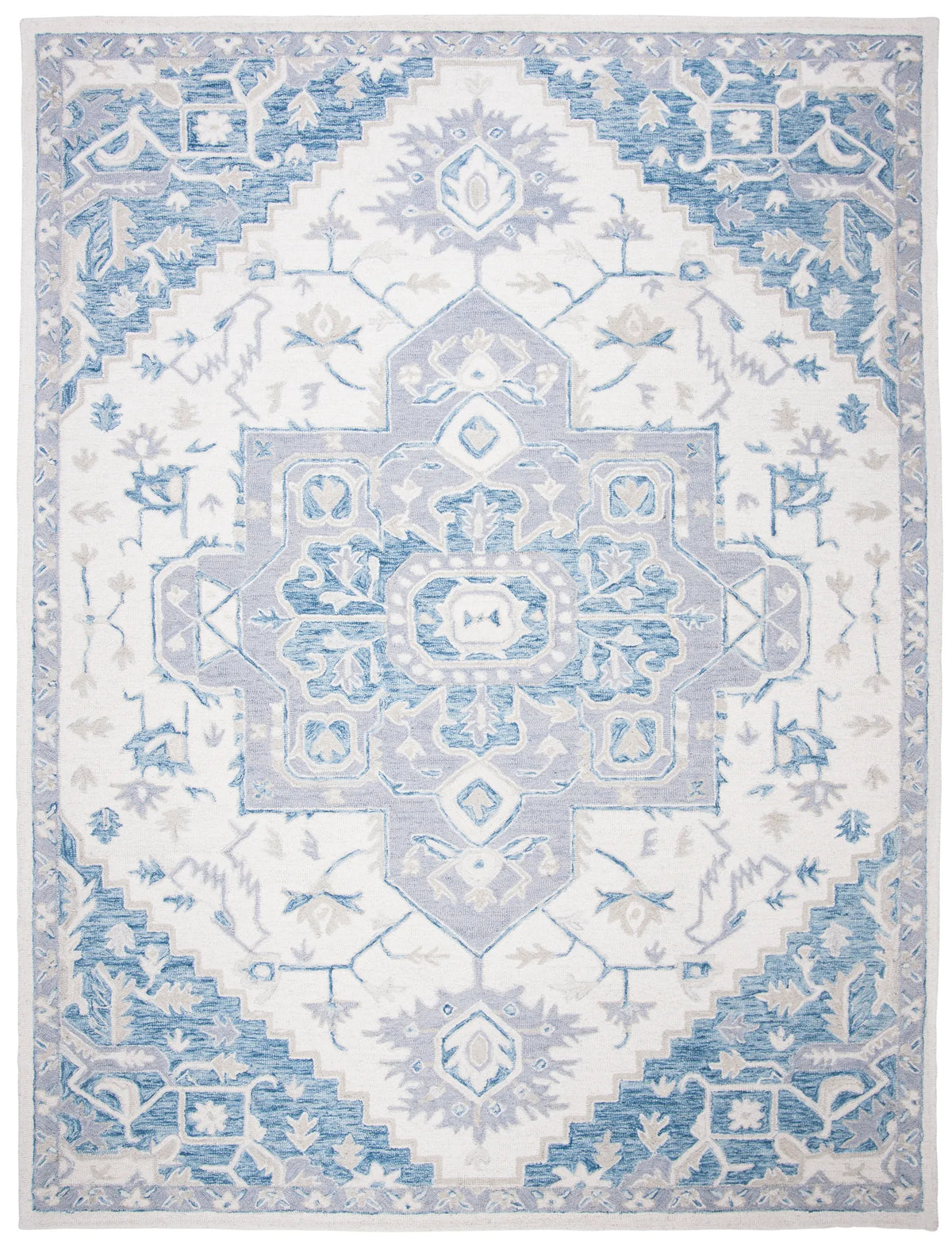 Safavieh Micro-Loop 10'-0" x 14'-0" Rug in Ivory / Navy
