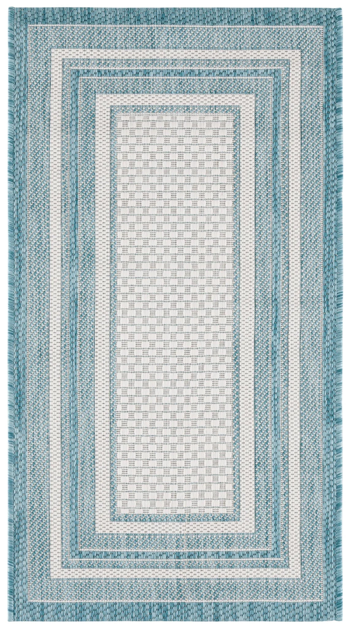 Safavieh Courtyard 2'-0" x 3'-7" Rug in Ivory / Aqua