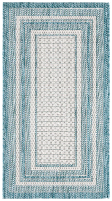 Safavieh Courtyard 2'-0" x 3'-7" Rug in Ivory / Aqua