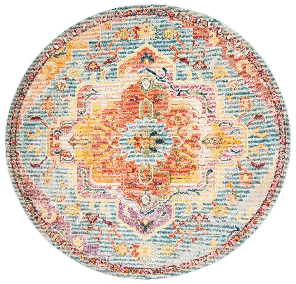 Safavieh Crystal 5'-0" x 5'-0" Rug in Orange / Teal