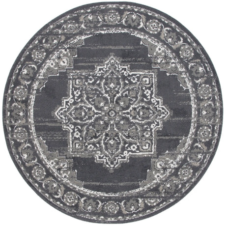 Safavieh Pyramid 6'-7" x 6'-7" Rug in Charcoal / Ivory