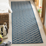Safavieh Courtyard 2'-3" x 8'-0" Rug in Navy / Beige